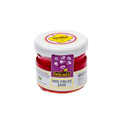 MIXED FRUIT JAM GLASS BOTTLE 25GM X 72 PCS INSTITUTIONAL PACK - DELICASIA