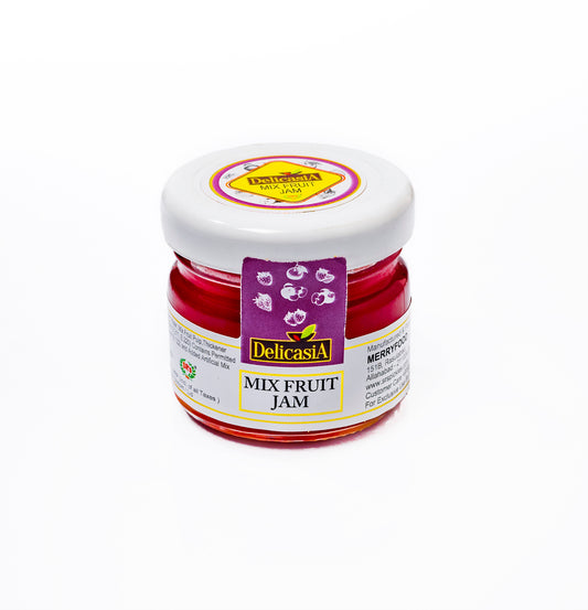 MIXED FRUIT JAM GLASS BOTTLE 25GM X 72 PCS INSTITUTIONAL PACK - DELICASIA