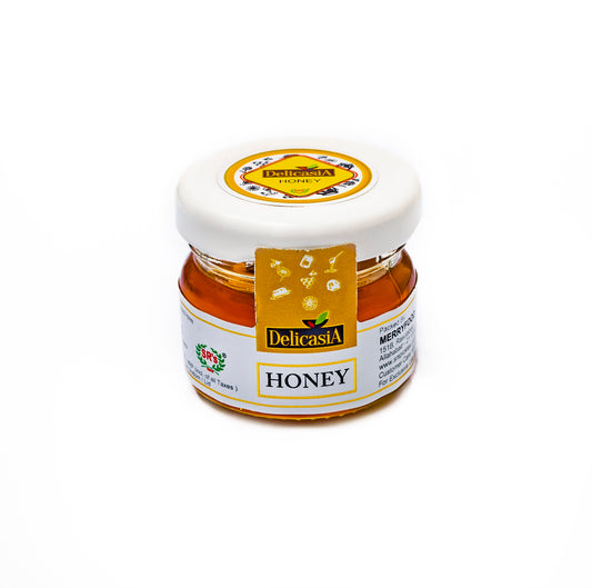 HONEY GLASS BOTTLE 25GM X 72 PCS INSTITUTIONAL PACK - DELICASIA
