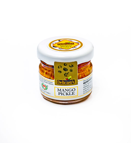 MANGO PICKLE GLASS BOTTLE 25GM X 72 PCS INSTITUTIONAL PACK - DELICASIA