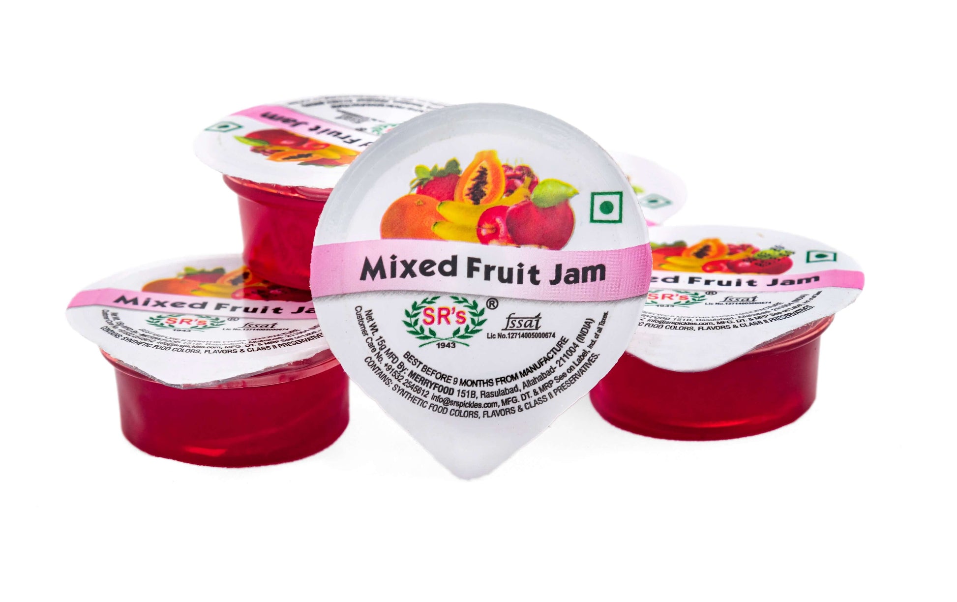 mixed fruit jam blister pack